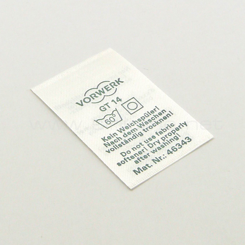 Printed wash/care label