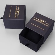 Gold foil stamped logo paper box BX173