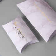 Textured paper pillow boxes with custom logo BX174