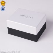 Silver stamped logo white bowtie box BX191