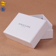 White bow tie box with silver stamped logo BX192