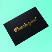 Black Embossed Gold Stamping Thank You Card KRTC-SN-02